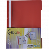 Bafix Telli Dosya Plastik XL Kırmızı A4 1 Paket (50 Adet) - 1