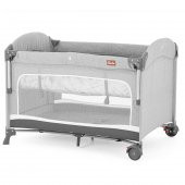 Gulz Omega Anne Yanı Sallanır Cibinlikli Oyun Parkı Bebek Beşik 70x110 cm + Visco Yatak Dark Grey - 1
