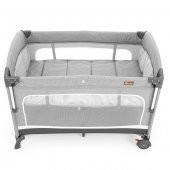 Gulz Omega Anne Yanı Sallanır Cibinlikli Oyun Parkı Bebek Beşik 70x110 cm + Visco Yatak Dark Grey - 3