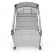 Gulz Omega Anne Yanı Sallanır Cibinlikli Oyun Parkı Bebek Beşik 70x110 cm + Visco Yatak Dark Grey - 5