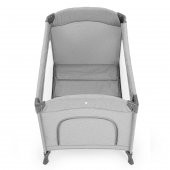 Gulz Omega Anne Yanı Sallanır Cibinlikli Oyun Parkı Bebek Beşik 70x110 cm + Visco Yatak Dark Grey - 6