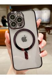 Iphone 14 Pro Magsafe Kablosuz Şarj Uyumlu Renkli Şeffaf Kılıf - 1