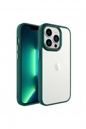 Iphone 14 Pro Max Kılıf Zore Krom Kapak-koyu Yeşil - 1