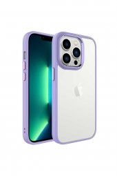 Iphone 14 Pro Max Uyumlu  Kılıf Krom Kapak-lila - 1