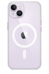 Iphone 14 Plus Uyumlu Magsafe Wireless Kablosuz Şarj Destekli Darbe Emici Şeffaf Kılıf - 1