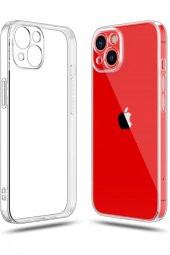 Iphone 13 (6.1) Şeffaf Şarj Giriş Tıpalı Kamera Korumalı Kılıf A Quality Case - 1