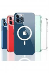 Ms Iphone 13 Pro Uyumlu Magsafe Destekli Kablosuz Şarj Luxury Şeffaf Silikon Kılıf Hızlı Şarj thumbnail 4