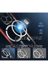 Iphone 13 Pro Max Uyumlu Kılıf Kamera Korumalı Parlak Renkli Magsafe Manyetik Lazer Silikon - 3