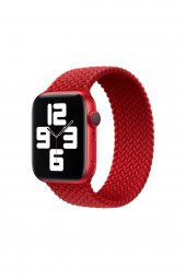 Apple Watch 2 Serisi 38 Mm Kumaş Örgü Solo Loop Tek Parça Kordon Kayış Medium 14.9 Cm - 1