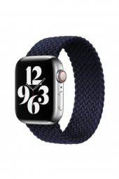 Apple Watch Kordon Kayış Bileklik Örgü Loop Lacivert 38-40 Mm - 1