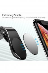 Mıknatıslı Izgara Araç Içi Telefon Siyah - 4