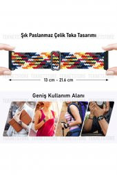 Apple Watch 42 / 44 / 45 Mm Uyumlu Tek Parça Örgü Solo Loop Kayış Renkli Esnek Suya Dayanıklı Hasır - 4