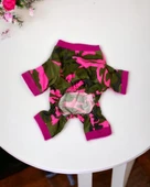 Pinky Camouflage Penye Tulum Köpek Tulumu Köpek Elbisesi - 5