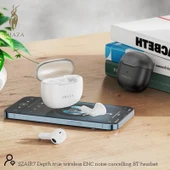 Shaza Air7 Gürültü Azaltma ENC 4 Mikrofonlu Bluetooth 5.3 TWS Kulaklık Beyaz - 2