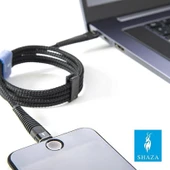 Shaza USB TYPE-C PD 5A 100 W Örgülü Hızlı Şarj ve Data Kablosu 1 Metre thumbnail 5
