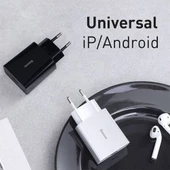 Baseus Akıllı Şarj 18W PD Type-C Hızlı Şarj Adaptörü, Apple Macbook Pro,Android ve İOS Uyumlu - 2