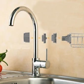 SAS Mutfak Banyo Duş Musluk Üstü Rafı Sabun Sünger Askısı Raf Tek Kat thumbnail 2