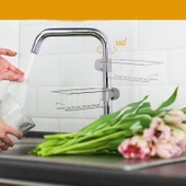 SAS Mutfak Banyo Duş Musluk Üstü Rafı Sabun Sünger Askısı Raf Tek Kat thumbnail 3