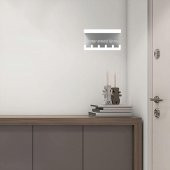 Raflı Anahtarlık, Anahtar Askıkı , Antre ve Hol Kapı Giriş Organizer Notluk Çekiceklik (Home Sweet Home) Model BEYAZ - 6