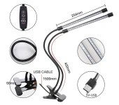 Tam Spektrum LED Işık Bitki Büyütme 5V USB 40W Zaman ve Renk Ayarı - 9