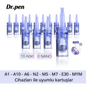 10 Adet Nano A6 Ve A1 Iğnesi Orijinal Iğne Kartuşu Mavi Soketli thumbnail 3