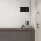 Raflı Anahtarlık, Anahtar Askıkı , Antre ve Hol Kapı Giriş Organizer Notluk Çekiceklik (Home Sweet Home) Model SİYAH - 6