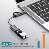 Usb 3.0 Otg To Type C Micro Usb Data Şarj Çevirici Dönüştürücü Adaptör - 3