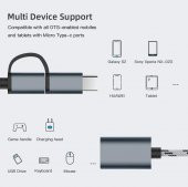 Usb 3.0 Otg To Type C Micro Usb Data Şarj Çevirici Dönüştürücü Adaptör - 4