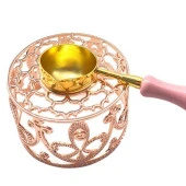 Mühür Mumu Retro Eritme  Fırını İçi Boş Gül Altın Çiçekli Dantel - 5