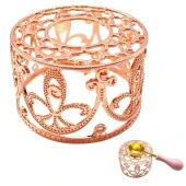 Mühür Mumu Retro Eritme  Fırını İçi Boş Gül Altın Çiçekli Dantel - 7