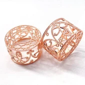 Mühür Mumu Retro Eritme  Fırını İçi Boş Gül Altın Çiçekli Dantel - 8