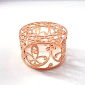 Mühür Mumu Retro Eritme  Fırını İçi Boş Gül Altın Çiçekli Dantel - 9