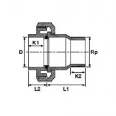 PVC POMPA RAKORU DIŞ DİŞ ( Ø 63 ) ( 1 ADET ) - 1