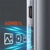 Baseus 100W Type-C HUB Adaptör 11in1 Type-C Dönüştürücü RJ45 VGA HDMI 4K SD 3*USB 3.0 3.5mm Type-C Dönüştürücü - 6