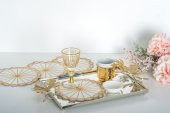 Finezza Mila Nakışlı Krem Sarı Kokteyl Peçetesi 15x15 cm 4 Ad-1481 - 1