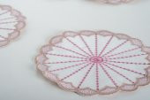 Finezza Mila Nakışlı  Krem Pembe Kokteyl Peçetesi 15x15 cm 4 Ad-1483 - 4