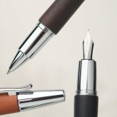 Faber-Castell E-Motion Krom/Ahşap Dolmakalem Koyu Kahverengi (B) - 2