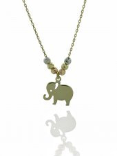 Dorika Sade Zarif Şık Fil Altın Kolye 14 Ayar thumbnail 2