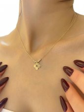 Taşsız Yonca Dorika Toplu Günlük Çok Şık Altın Kolye 14 Ayar thumbnail 3