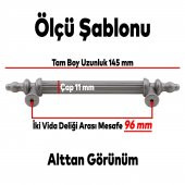 Polavit Çekmece Mutfak Dolap Kapak Kulpu Kulbu 96 mm Gri Sert Plastik Kulp (5 ADET) thumbnail 4