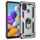 Samsung Galaxy A21S Kılıf Sofya Yüzüklü Standlı Zırhlı Silikon Kılıf - 2