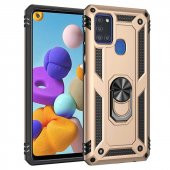 Samsung Galaxy A21S Kılıf Sofya Yüzüklü Standlı Zırhlı Silikon Kılıf - 4