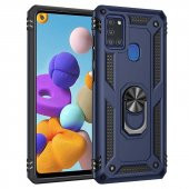 Samsung Galaxy A21S Kılıf Sofya Yüzüklü Standlı Zırhlı Silikon Kılıf - 5