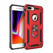Apple iPhone 7 Plus Kılıf Sofya Yüzüklü Standlı Zırhlı Silikon Kılıf - 2