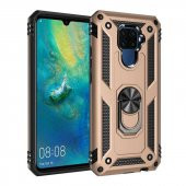 Huawei Mate 30 Lite Kılıf Sofya Yüzüklü Standlı Zırhlı Silikon Kılıf - 3