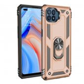 Oppo Reno 4 Lite Kılıf Sofya Yüzüklü Standlı Zırhlı Silikon Kılıf - 4