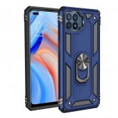 Oppo Reno 4 Lite Kılıf Sofya Yüzüklü Standlı Zırhlı Silikon Kılıf - 5