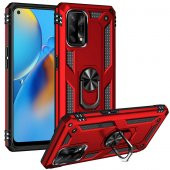 Oppo A74 4G Kılıf Sofya Yüzüklü Standlı Zırhlı Silikon Kılıf - 3
