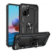 Xiaomi Redmi Note 10 Kılıf Sofya Yüzüklü Standlı Zırhlı Silikon Kılıf - 1