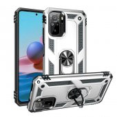 Xiaomi Redmi Note 10 Kılıf Sofya Yüzüklü Standlı Zırhlı Silikon Kılıf - 2